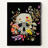 Custom Modern  schedel Bloem Paddenstoelenpatroon Notitieboek (Achterkant)