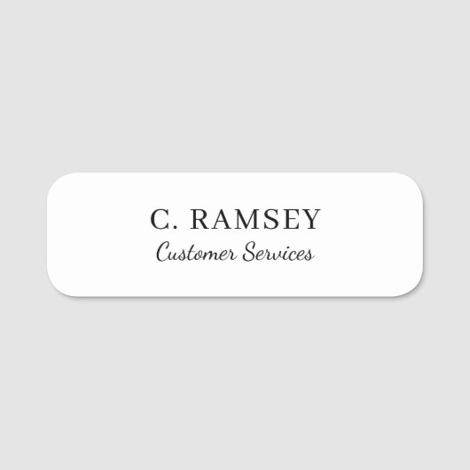 Custom Modern Script Business medewerkers Naamplaatje (Voorkant)