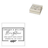 Custom Modern Script Couple's Namen Retouradres Rubberstempel (Gestempeld)