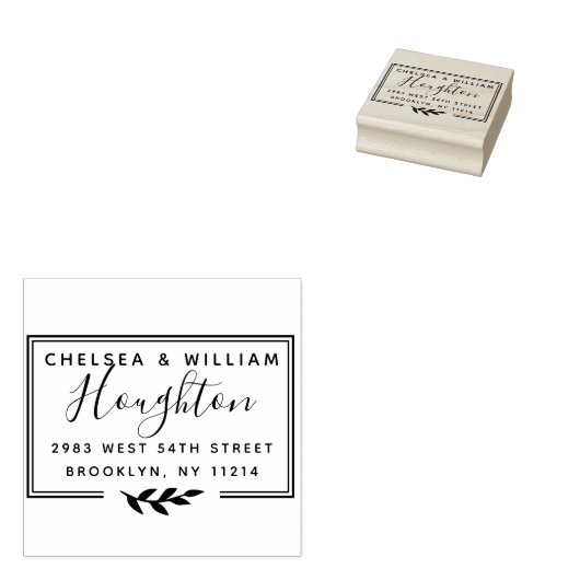 Custom Modern Script Couple's Namen Retouradres Rubberstempel (Gestempeld)