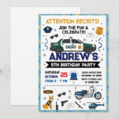 Custom Modern Sheriff Police Birthday party Kaart (Voorkant / Achterkant)