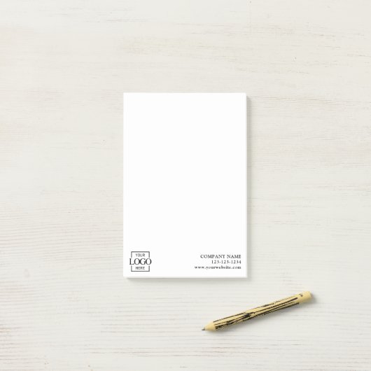 Custom Modern Simple Business Logo Professional Post-it® Notes (Op bureau)