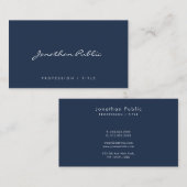 Custom Modern Simple Handwritten Script Navy Blue Visitekaartje (Voorkant / Achterkant)