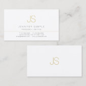 Custom Modern Simple Professional Elegant Monogram Visitekaartje (Voorkant / Achterkant)