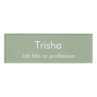 Custom Modern Simple Script Sage Green Employee ID Naambadge