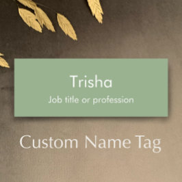 Custom Modern Simple Script Sage Green Employee ID Naamplaatje