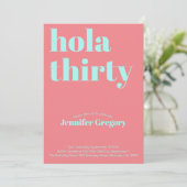 Custom Modern Spaans Hola Dertig 30e verjaardag Kaart (Staand voorkant)
