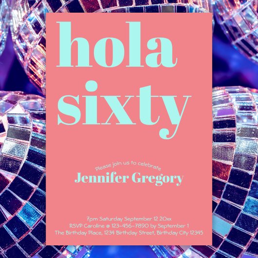 Custom Modern Spaans Hola Veertig 60ste verjaardag Kaart