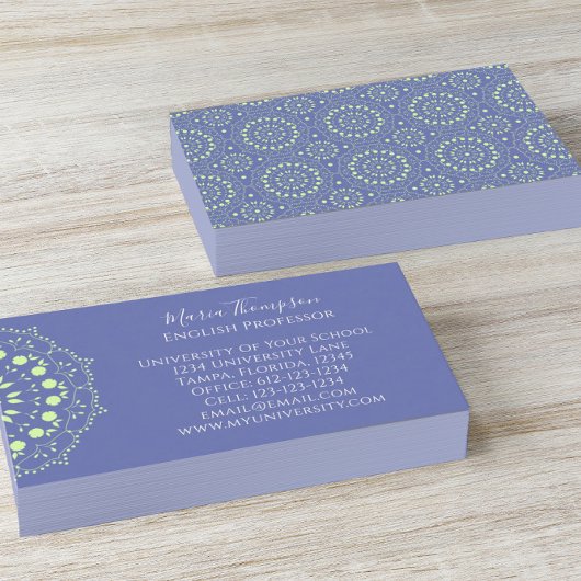 Custom Modern Stijlvol Paarse Groene Chic Eenvoudi Visitekaartje