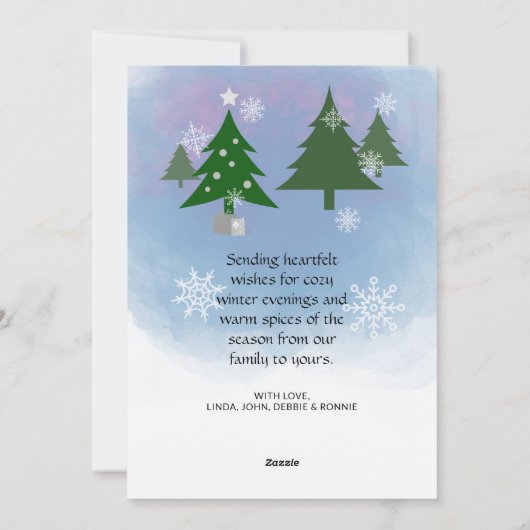 Custom Modern Stijlvolle Sneeuwpop Sneeuwvlokken K Feestdagenkaart (Achterkant)