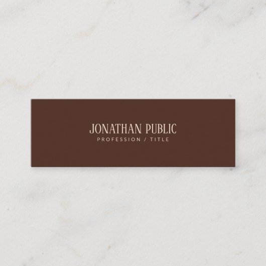 Custom Modern Stylish Brown & Beige Template Mini Mini Visitekaartje (Voorkant)