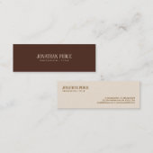 Custom Modern Stylish Brown & Beige Template Mini Mini Visitekaartje (Voorkant / Achterkant)