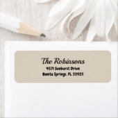Custom Modern Stylish Natural Linen Address Label (Insitu)