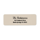 Custom Modern Stylish Natural Linen Address Label (Voorkant)