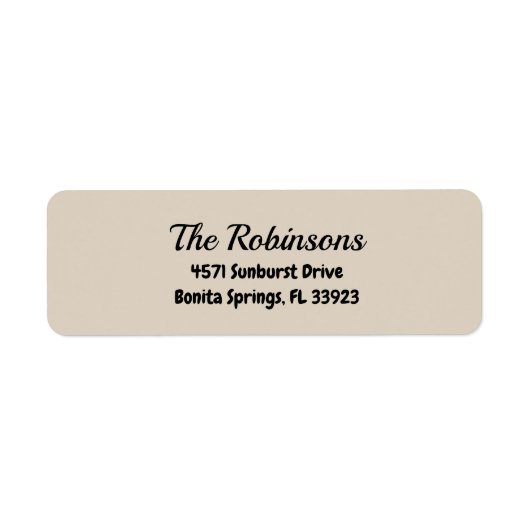 Custom Modern Stylish Natural Linen Address Label (Voorkant)