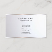 Custom Modern Stylish Professional Silver Template Visitekaartje (Achterkant)