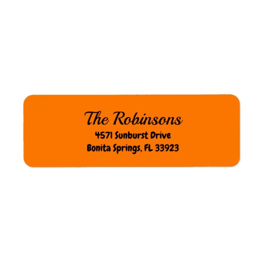 Custom Modern Stylish Safety Orange Address Label (Voorkant)