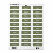 Custom Modern Stylish Sage Green Address Label (Full Sheet)