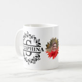 Custom Modern Sunflower Foto Floral S Monogram Koffiemok (Voorkant links)