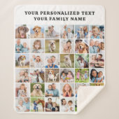 Custom Modern Trendy Family 36 Photo Collage Sherpa Deken (Voorkant)