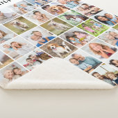 Custom Modern Trendy Family 36 Photo Collage Sherpa Deken (3/4)