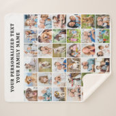 Custom Modern Trendy Family 36 Photo Collage Sherpa Deken (Voorkant (horizontaal))