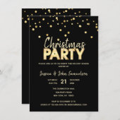 Custom Modern Trendy Goud Zwart KERSTFEEST Kaart (Voorkant / Achterkant)