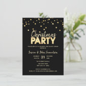 Custom Modern Trendy Goud Zwart KERSTFEEST Kaart (Staand voorkant)