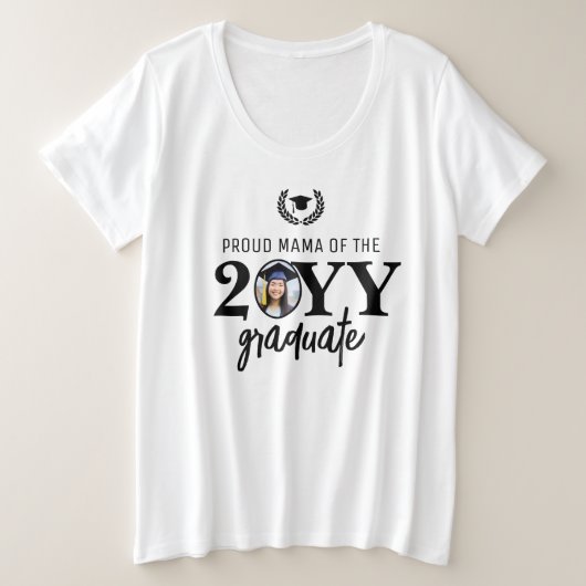 Custom Modern Trots Mama van de Afstuderen Ouder Grote Maat T-shirt (Design voorkant)