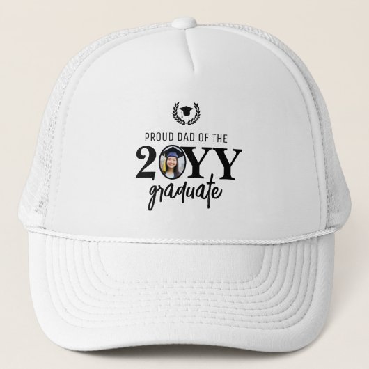 Custom Modern Trots Papa van de Afstuderen Ouder Trucker Pet (Voorkant)