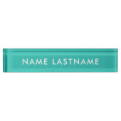 Custom Modern Turquoise Simple Basic Minimalist Naambordje (Voorkant)