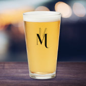 Custom Modern Typography Monogrammed Beer Glass Glas