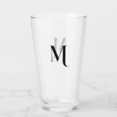 Custom Modern Typography Monogrammed Beer Glass Glas (Achterkant)