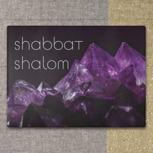 Custom Modern Unieke Faux Amethyst Shabbat Challah Snijplank