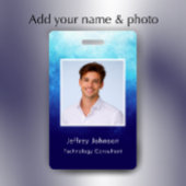 Custom Modern Unique Blue Photo ID Employee Badge