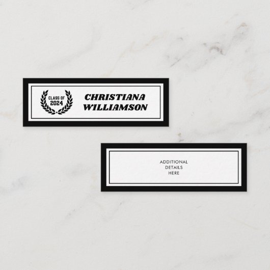 Custom Modern Vet Afstuderen Naam Kaart Inserts Contactkaartje (Voorkant / Achterkant)