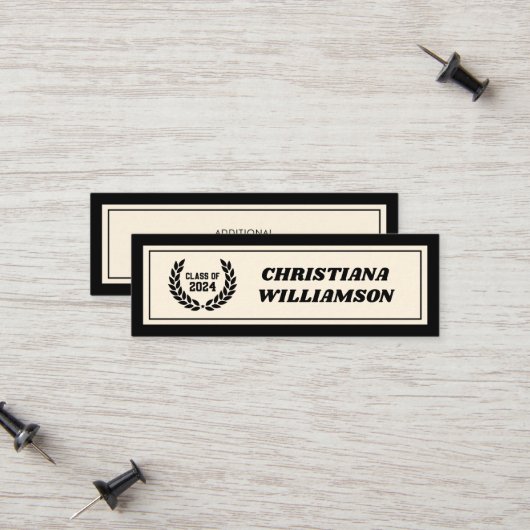 Custom Modern Vet Afstuderen Naam Kaart Inserts Contactkaartje (Voorkant / Achterkant in situ)