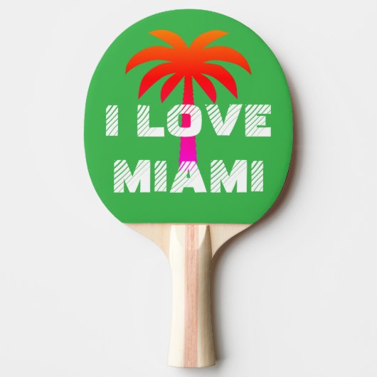 Custom Modern vibrant summer Miami green Tafeltennisbatje (Voorkant)