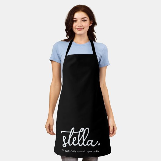 Custom Modern Voeg uw merknaam typografie Schort (Gedragen)