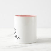 Custom Modern Voeg uw merknaam typografie Tweekleurige Koffiemok (Center)