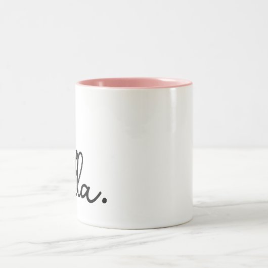 Custom Modern Voeg uw merknaam typografie Tweekleurige Koffiemok (Center)