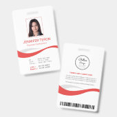 Custom Modern White Employee ID Kaart met barcode Badge (Voor- en achterkant)