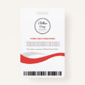 Custom Modern White Employee ID Kaart met barcode Badge (Achterkant)