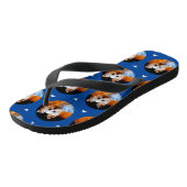 Custom Modern Your Pet Photo Pattern Blauw Schatti Teenslippers (Schuin)