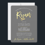 CUSTOM moderne Bar Mitzvah voor RYAN grijs faux go Kaart<br><div class="desc">*** OPMERKING - HET GLANZENDE GOUDEN FOLIE EFFECT IS EEN BEDRUKT AFBEELDING *** - - - - - - - - - - - - - - - - - - - - - - - - - - - - - - NEEM CONTACT MET MIJ OP voor aangepaste "faux...</div>