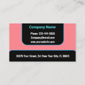 Custom Moderne Bedrijfsnaam - Zwart & Blush Roze Visitekaartje (Achterkant)