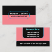 Custom Moderne Bedrijfsnaam - Zwart & Blush Roze Visitekaartje (Voorkant / Achterkant)