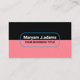 Custom Moderne Bedrijfsnaam - Zwart & Blush Roze Visitekaartje