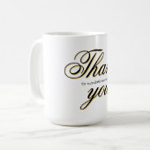 Custom moderne dank u koffiemok (Voorkant links)