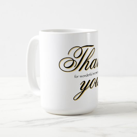 Custom moderne dank u koffiemok (Voorkant links)